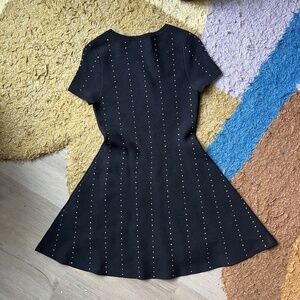 Studded Black Designer Skater Dress